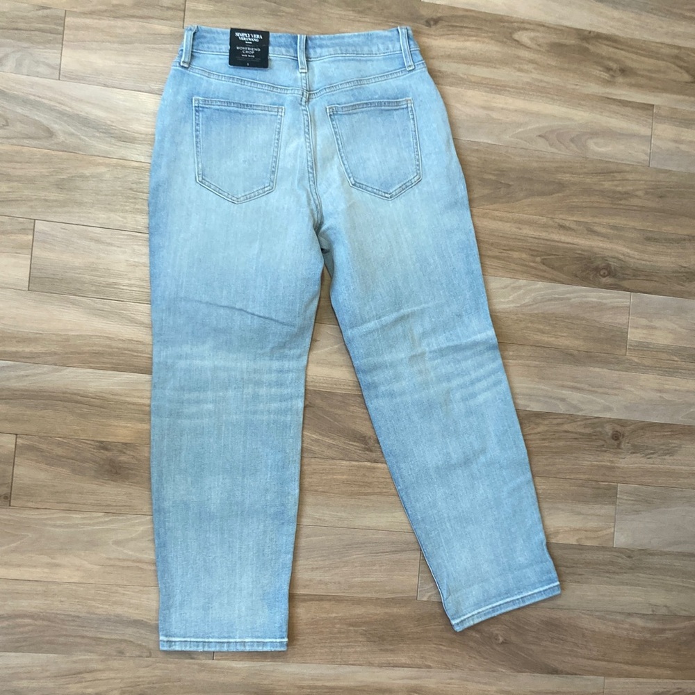 Simply Vera Vera Wang jean boyfriend crop jean distressed w authentic stretch 2 - Picture 10 of 17